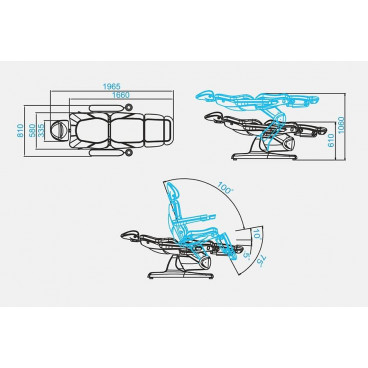 Косметологическое кресло SD-3870А, 3 электромотора
