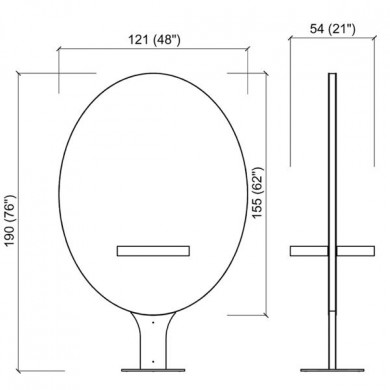 Зеркало парикмахерское &quot;Pandora Wall&quot;